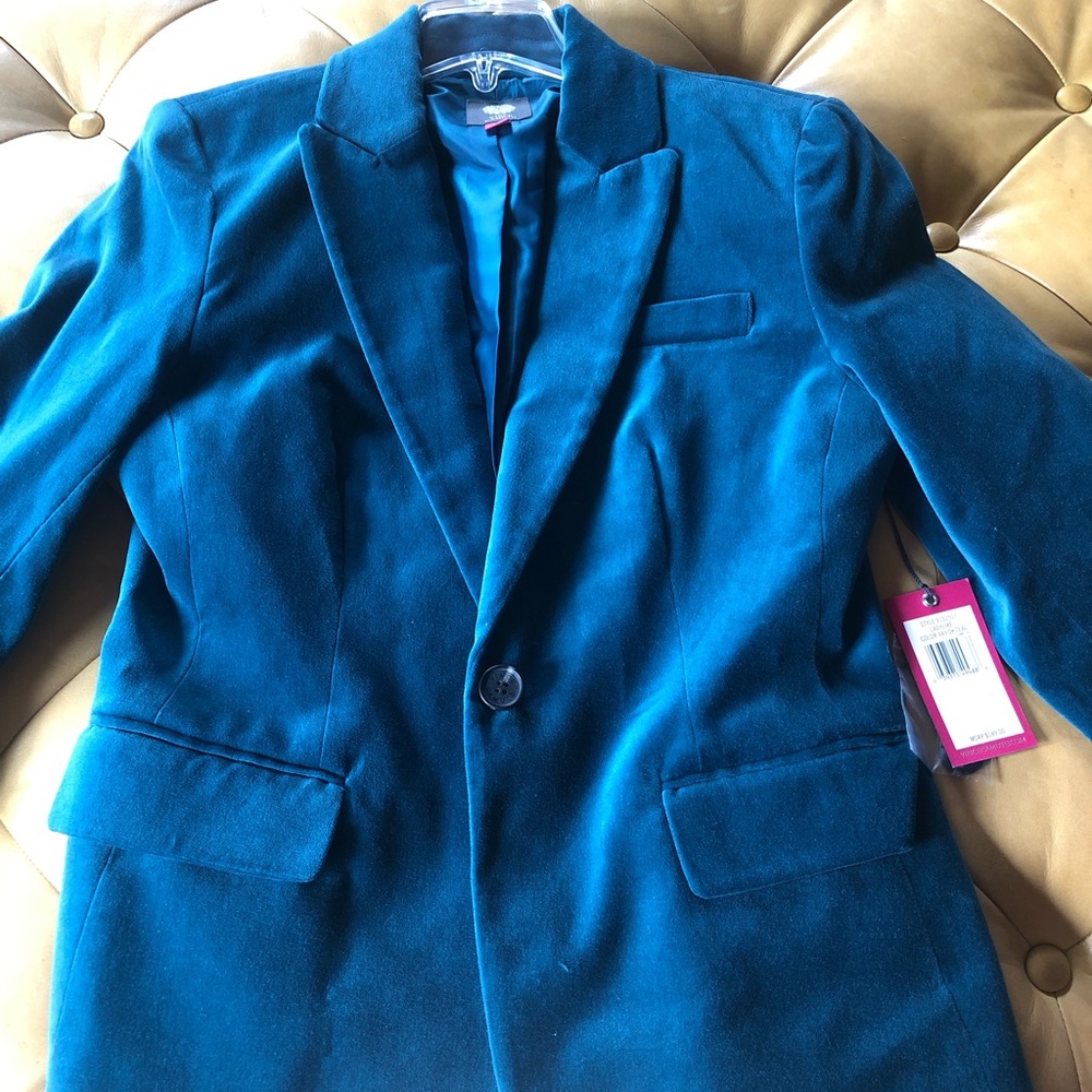 Vince Camuto dark teal velvet blazer